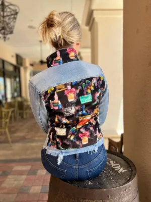 The Light  Denim Jacket /  Black Eclectic Designer