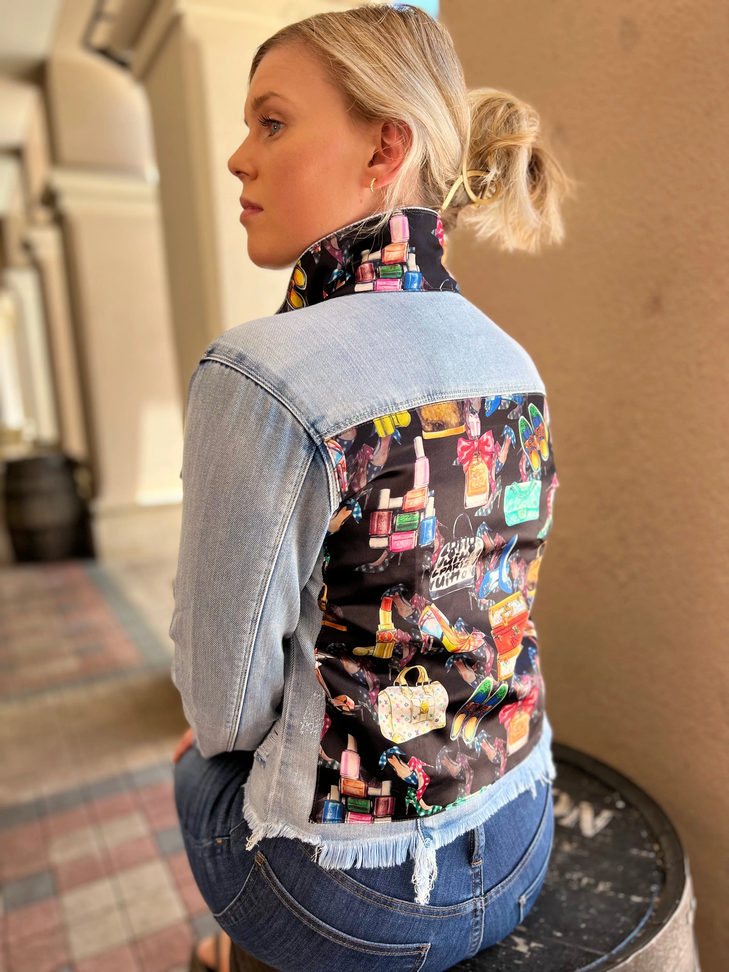 The Light  Denim Jacket /  Black Eclectic Designer