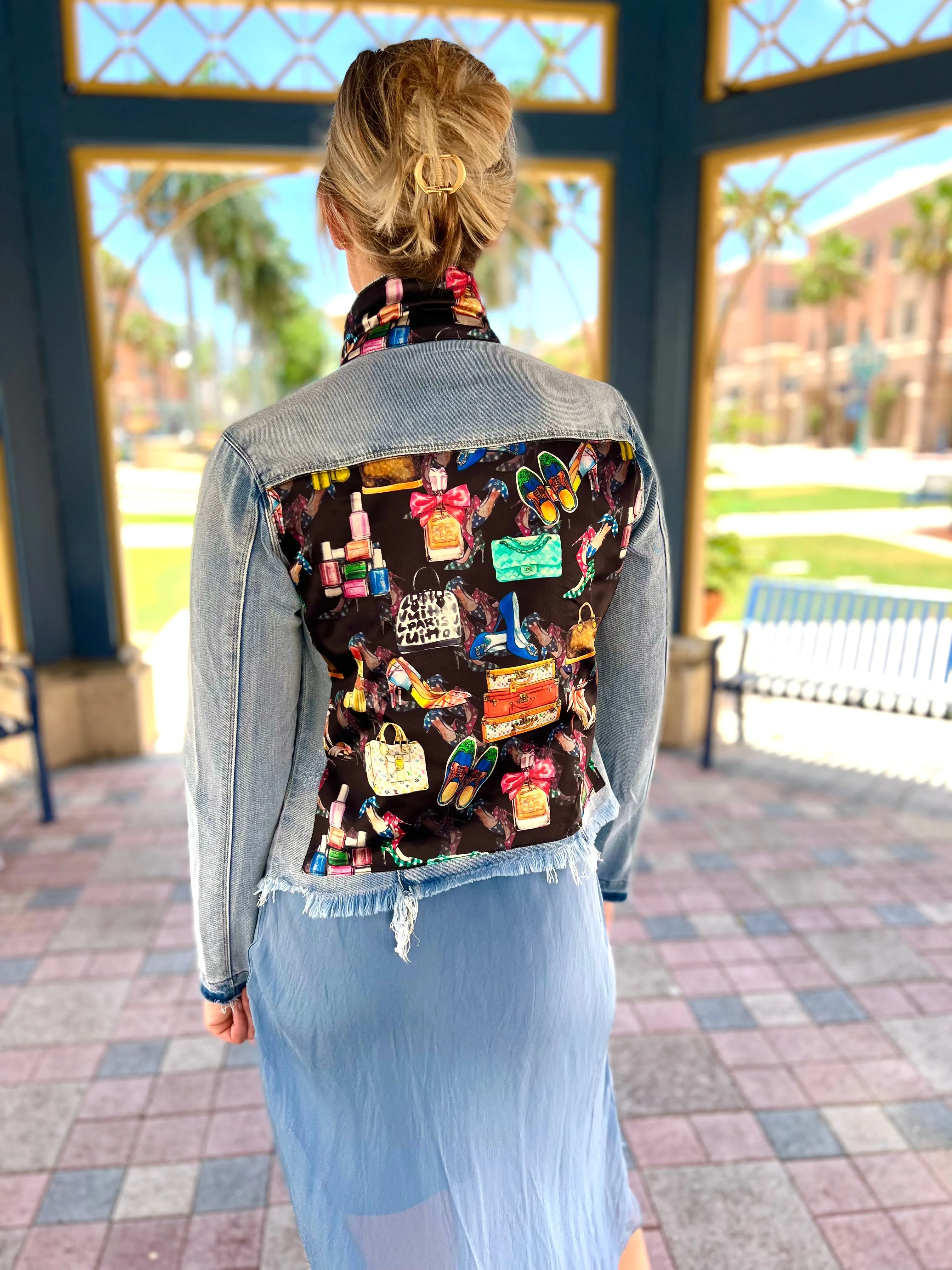 The Light  Denim Jacket /  Black Eclectic Designer