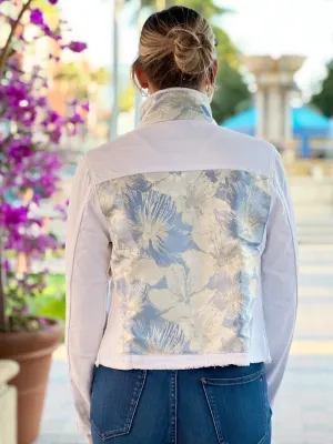 The White Denim Jacket / Blue Shimmer