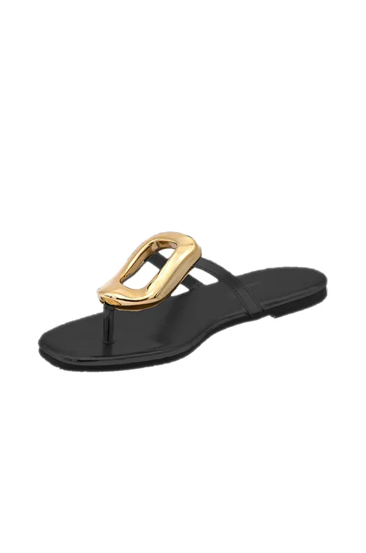 Thong Sandal with Gold Accent