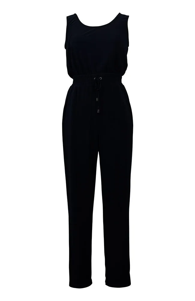 Tie Front Jumpsuit in Black