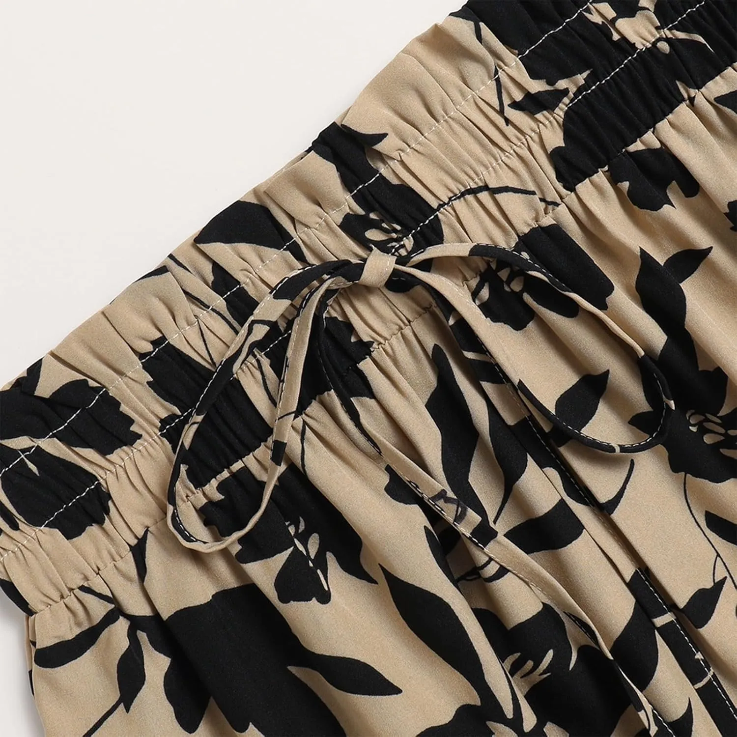 Tiered Maxi Skirts for Women Comfy Ruffle Hem Flowy Swing Elastic High Waisted Long Skorts Summer Cover Ups