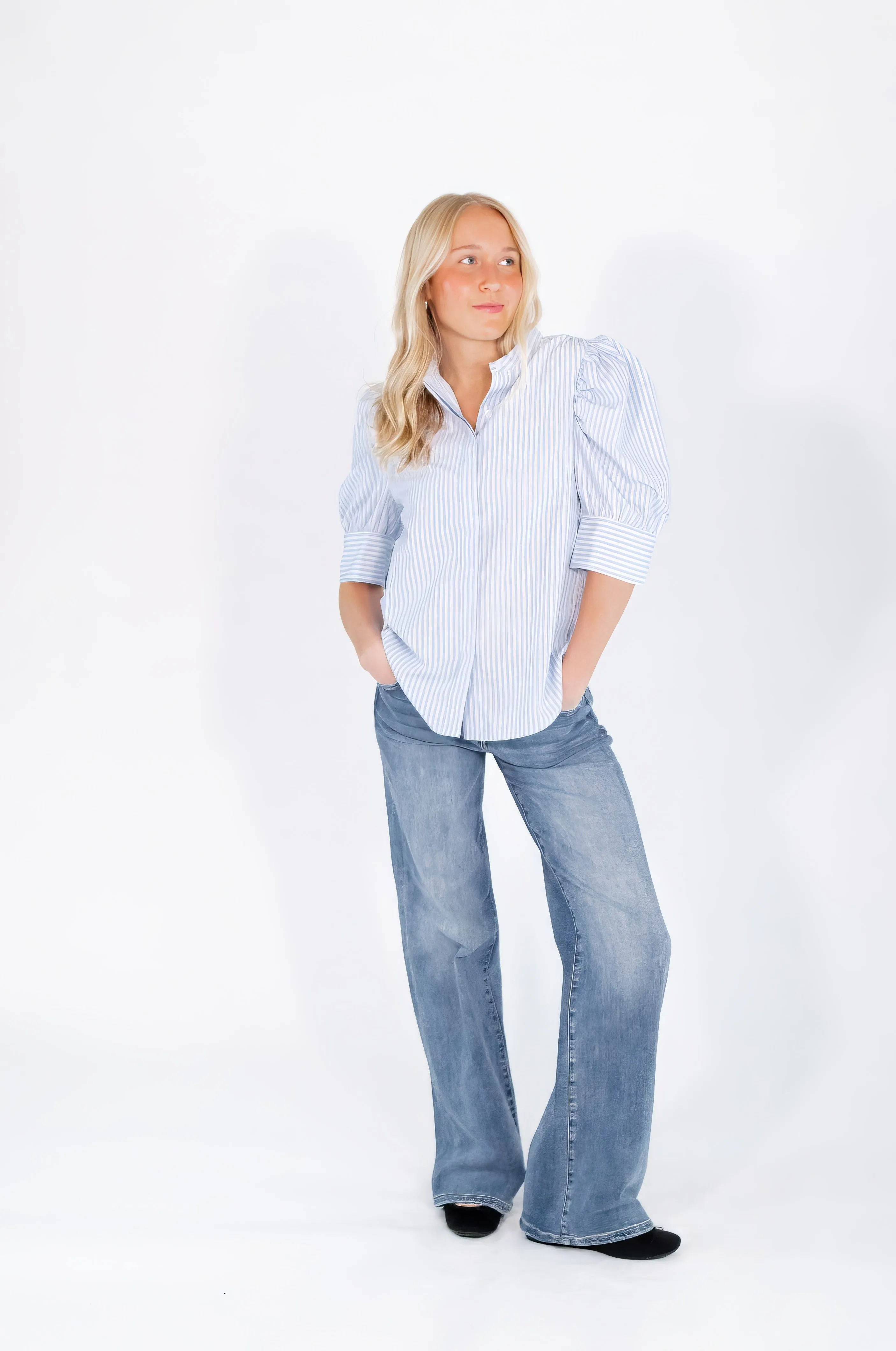 Tory Striped Button Up