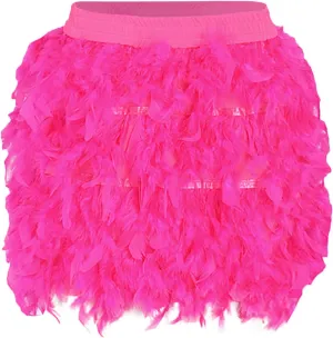 Trendy Skirts European and Women's Turkey Feather Skirt Short Skirt Half Skirt Sexy Skirt Short Suspender Dress