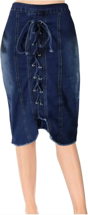 Trendy Skirts for Women Drawstring Lace Up Summer Skirt High Waisted Summer Denim Skirt for Spring Summer
