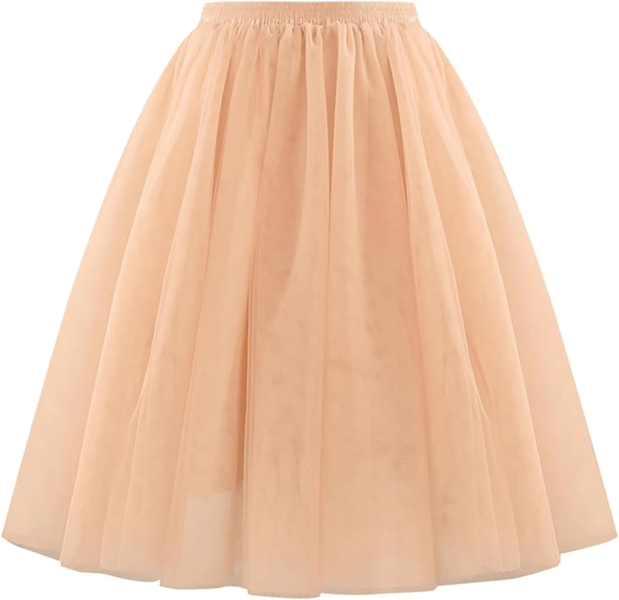 Tulle Skirts for Women Midi Layered A Line Skirt Skorts Elastic High Waisted Tutu Skirt for Prom Party