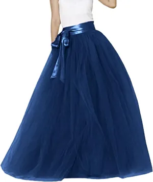 Tulle Tutu Skirt for Women Womens Long Tutu Skirts Pleated Princess Midi Skirts Adult Tutu Dancing Party Evening
