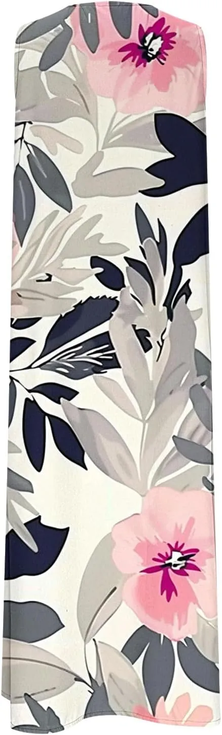 Vacation Dresses for Women 2025 Sleeveless Boho Floral Sundress V-Neck Summer Beach Flowy Dress with Pockets