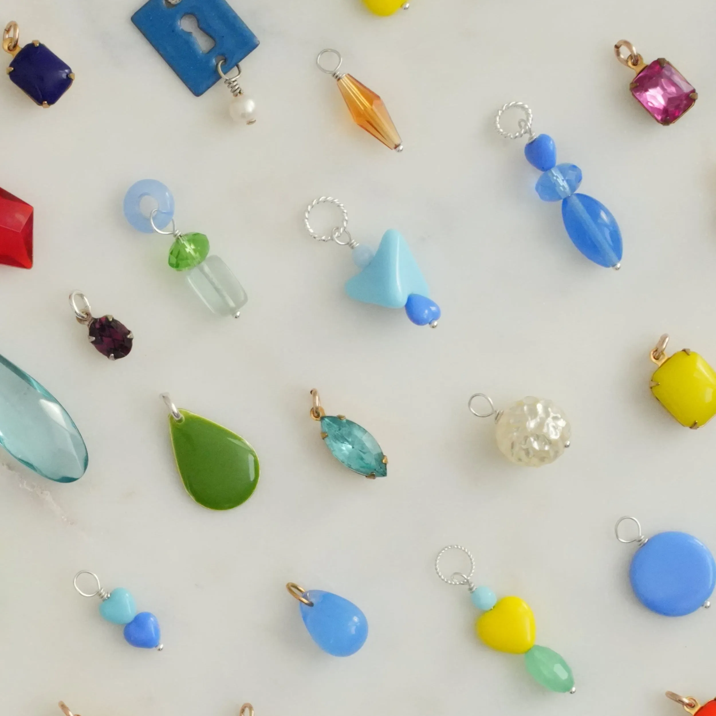 Vintage Stacked Glass Charms