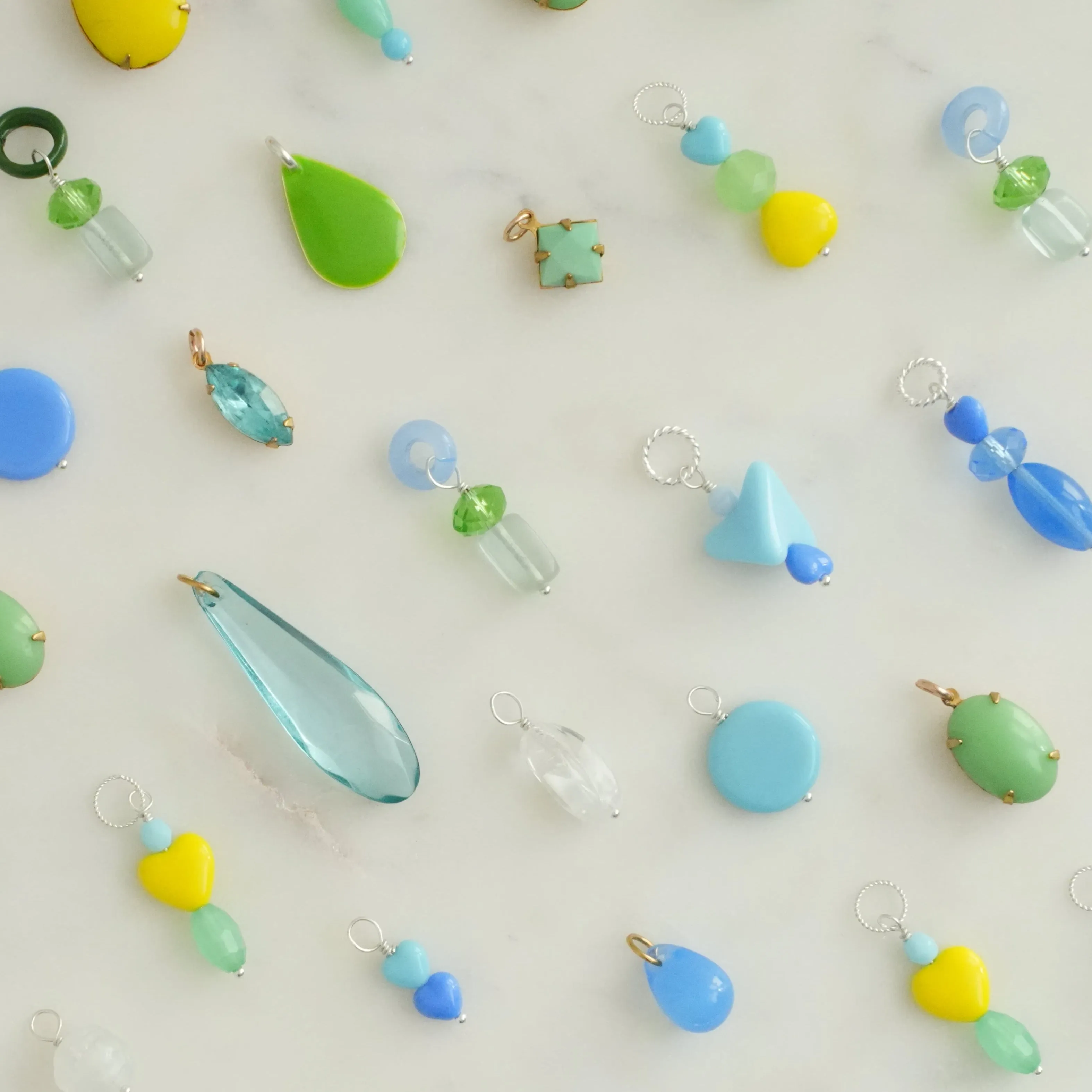 Vintage Stacked Glass Charms