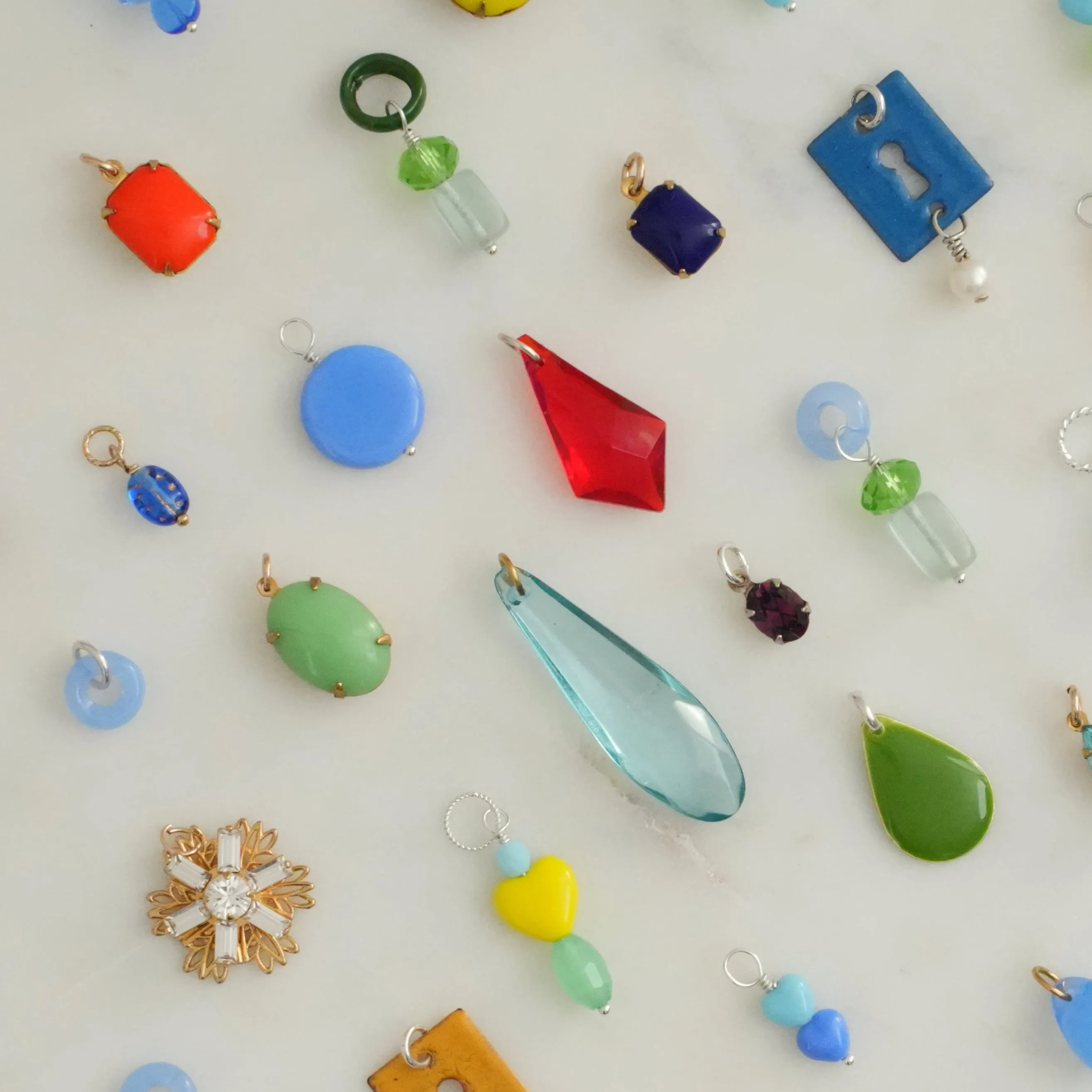 Vintage Stacked Glass Charms
