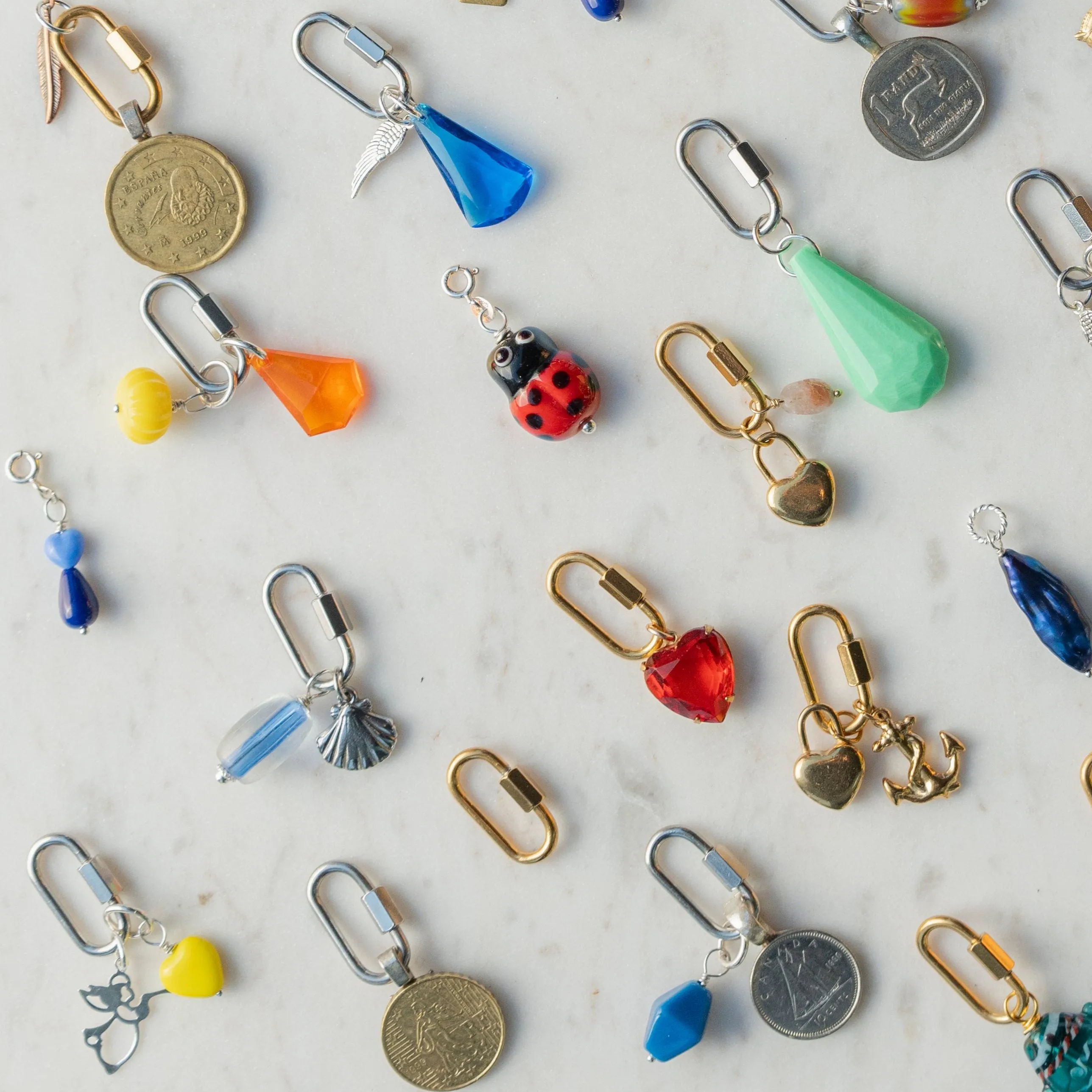 Vintage Stacked Glass Charms