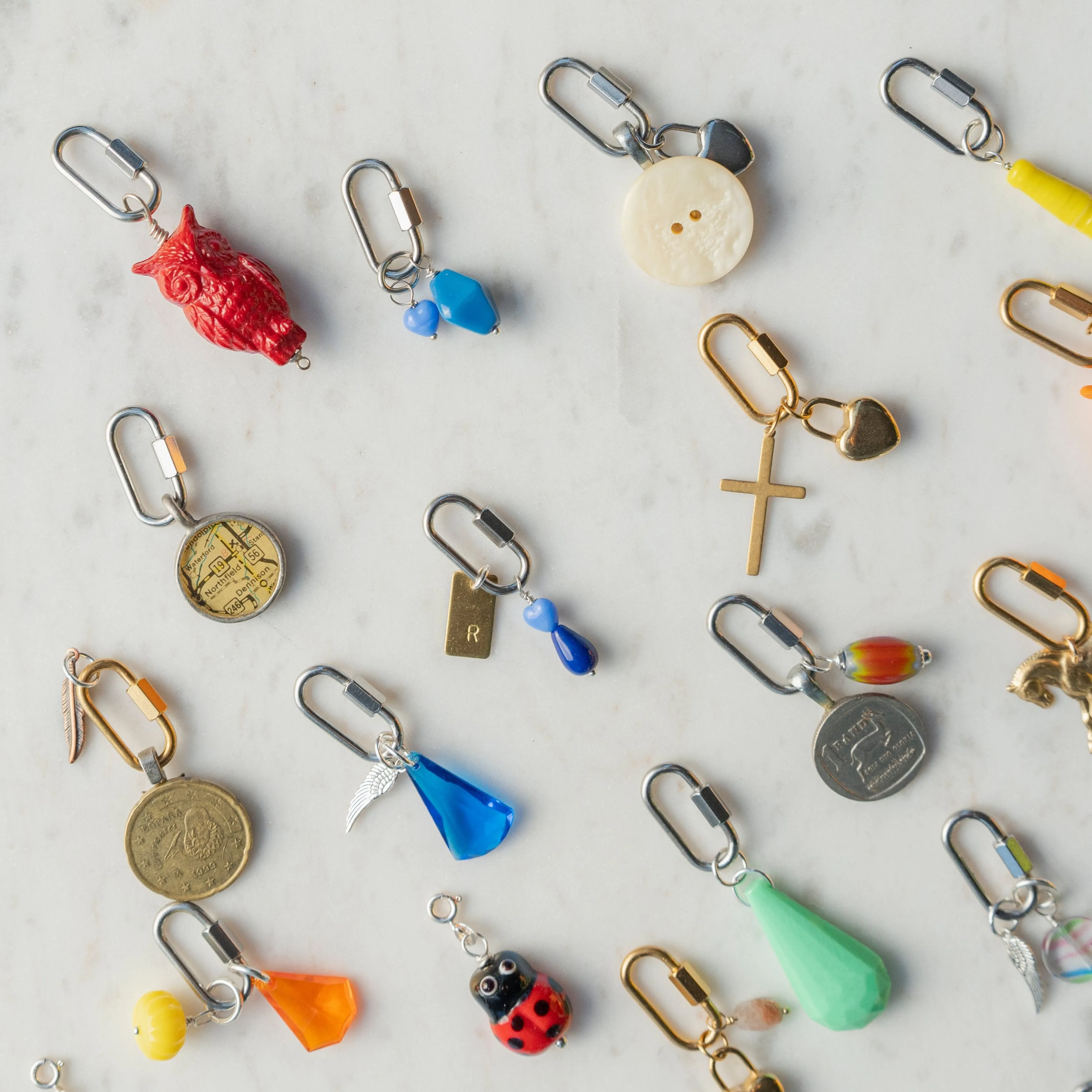 Vintage Stacked Glass Charms