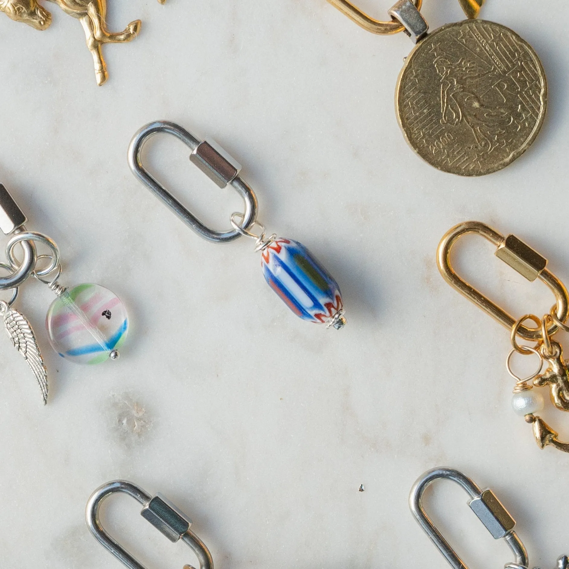 Vintage Stacked Glass Charms