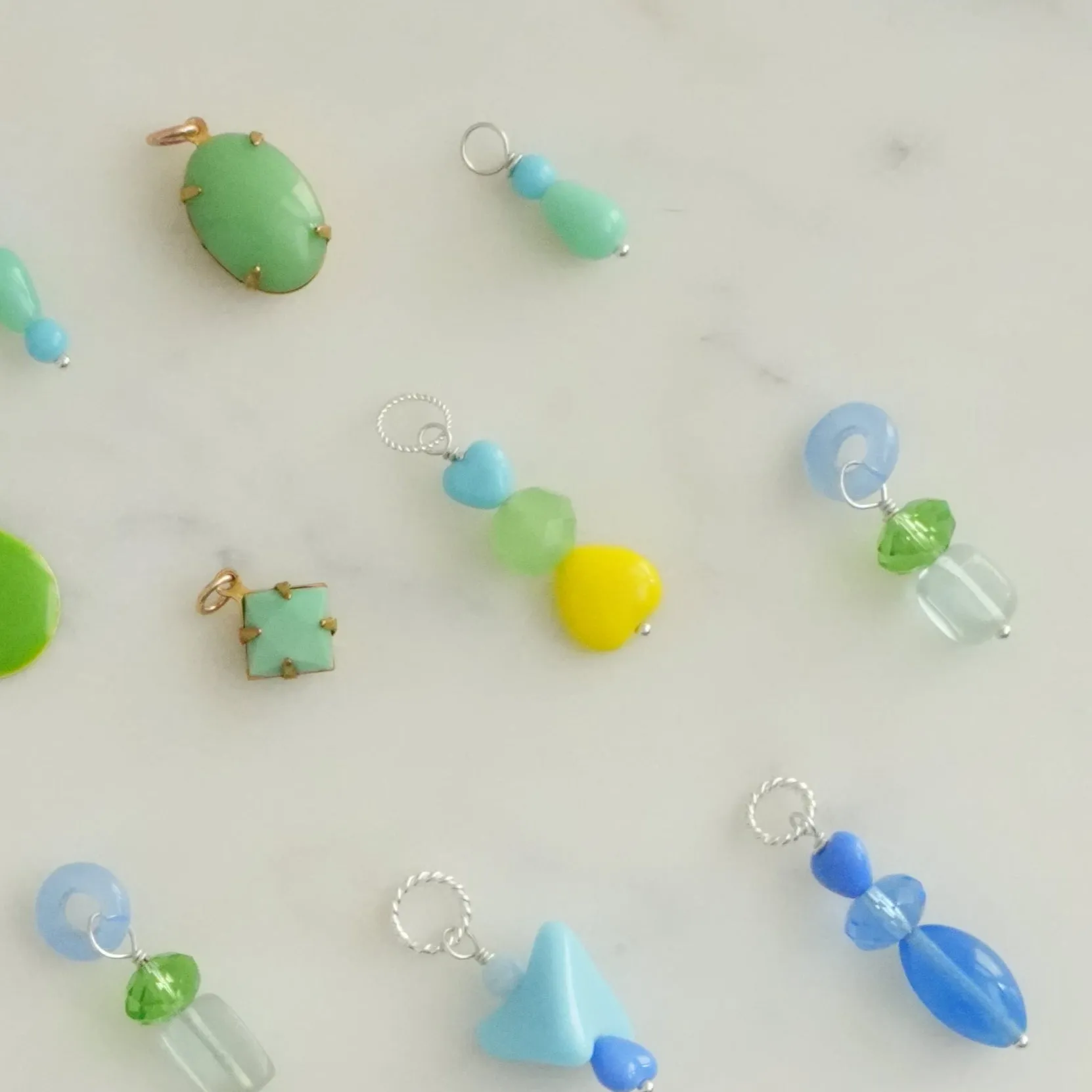 Vintage Stacked Glass Charms