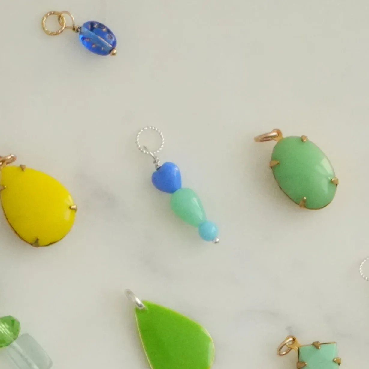 Vintage Stacked Glass Charms