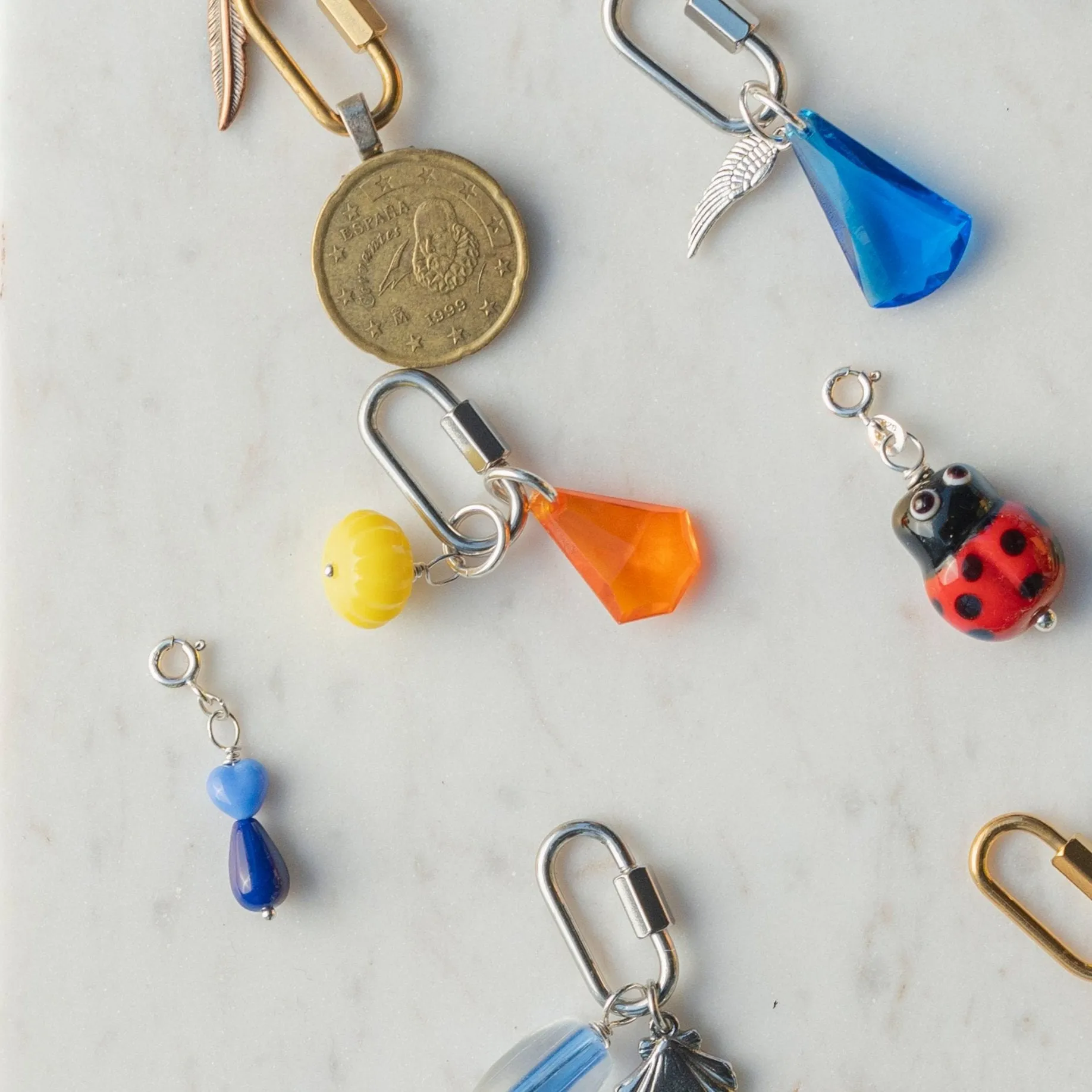 Vintage Stacked Glass Charms