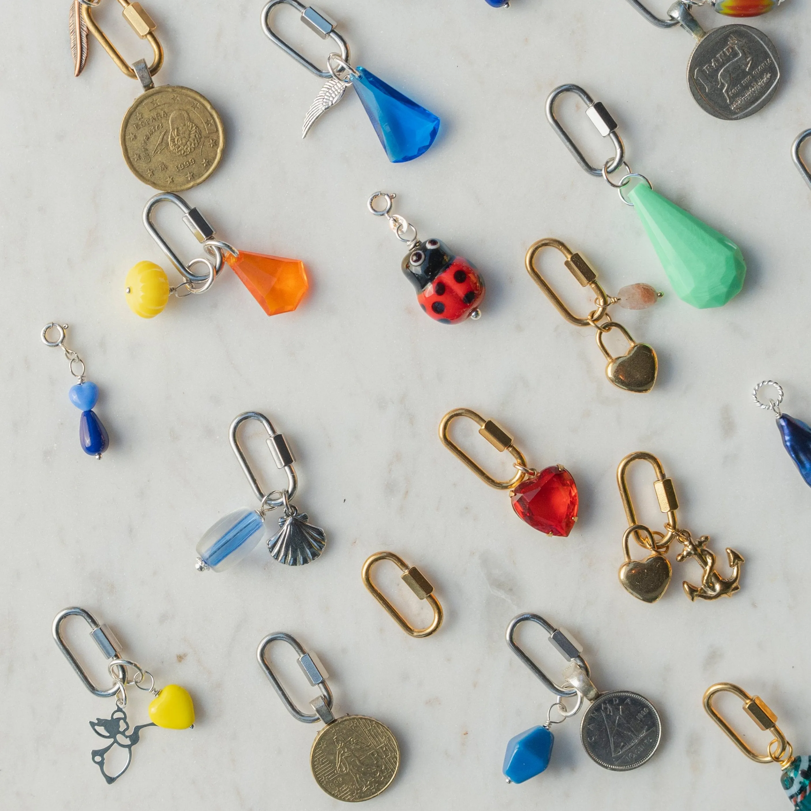 Vintage Stacked Glass Charms