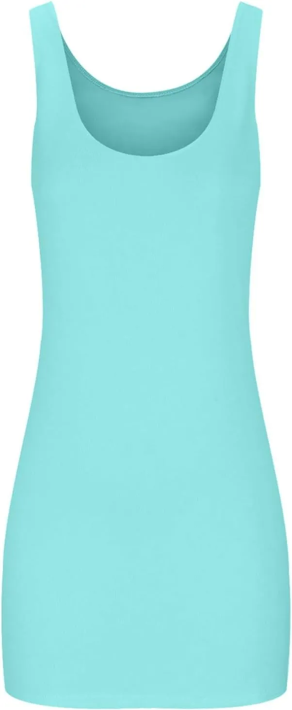 Wankang Tank Dresses for Women Summer Sleeveless Sundress Casual Loose Vacation Beach Mini Sun Dress