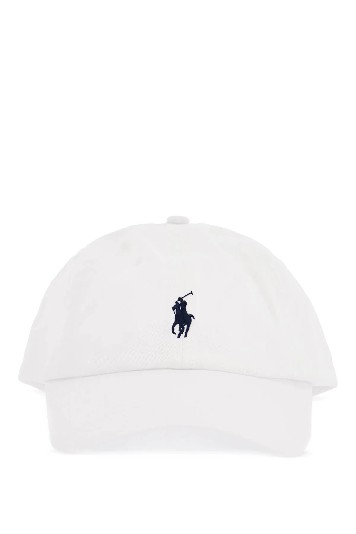 white cotton baseball cap with navy embroidered logo 710548524011 WHITE/ NEWPORT NAVY
