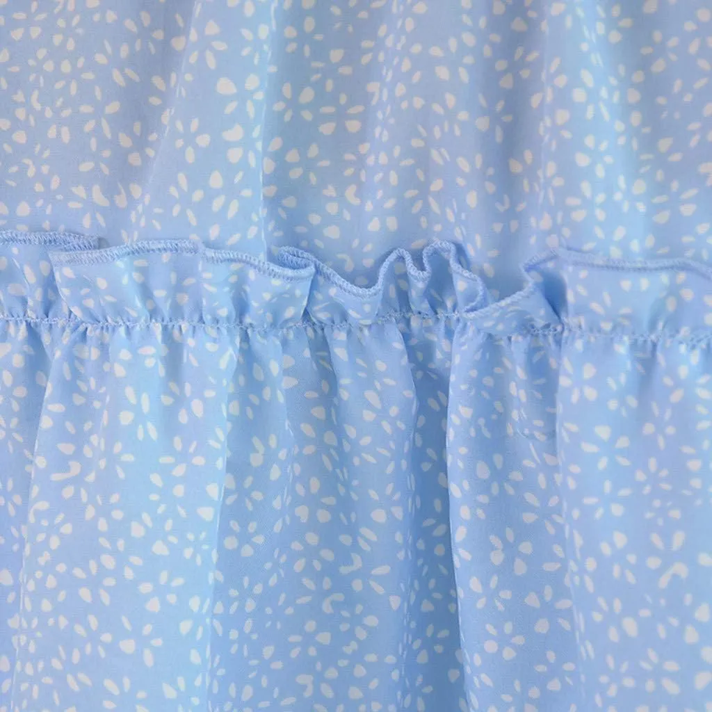 Women Boho Print Mini Skirt Summer Layered Frill Flowy A-Line Skirts Drawstring High Waisted Casual Cute Beach Skirt