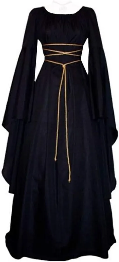 Women Plus Size Solid Vintage Long Sleeve Bandage Long Party Dress Plus Size Midi Dress