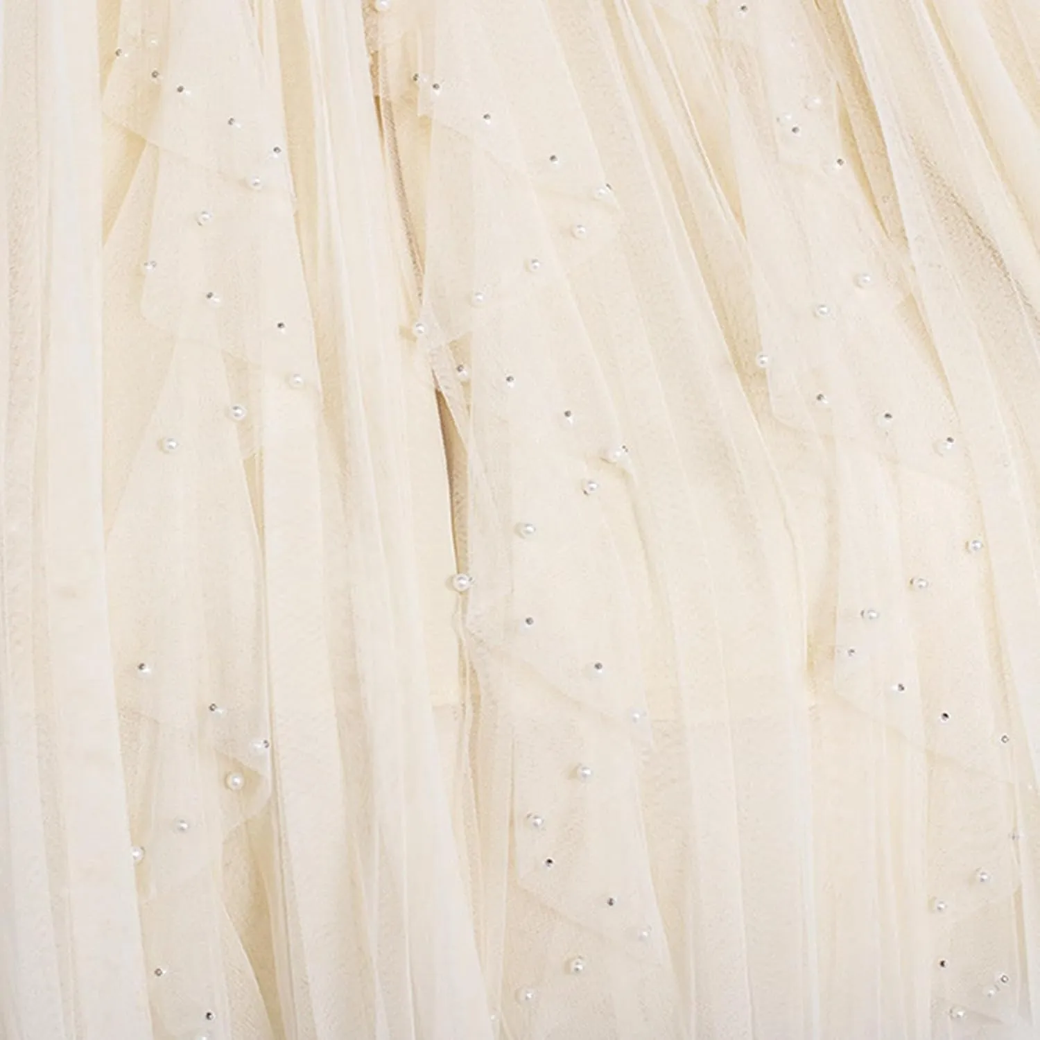 Women Ruffles Layered Mesh Tulle Skirts Ball Gown Puffy Elastic Flare Solid Long Skirt Cute Half Dress