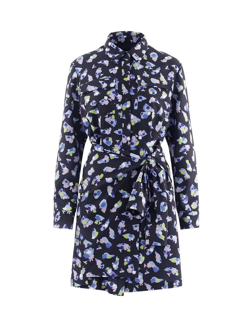 Women Shirt Collar Allover Prints Dress