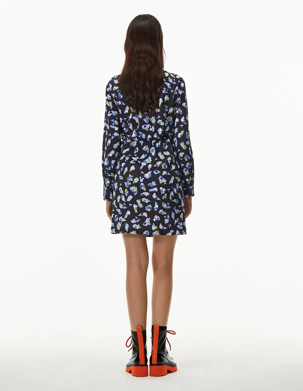 Women Shirt Collar Allover Prints Dress