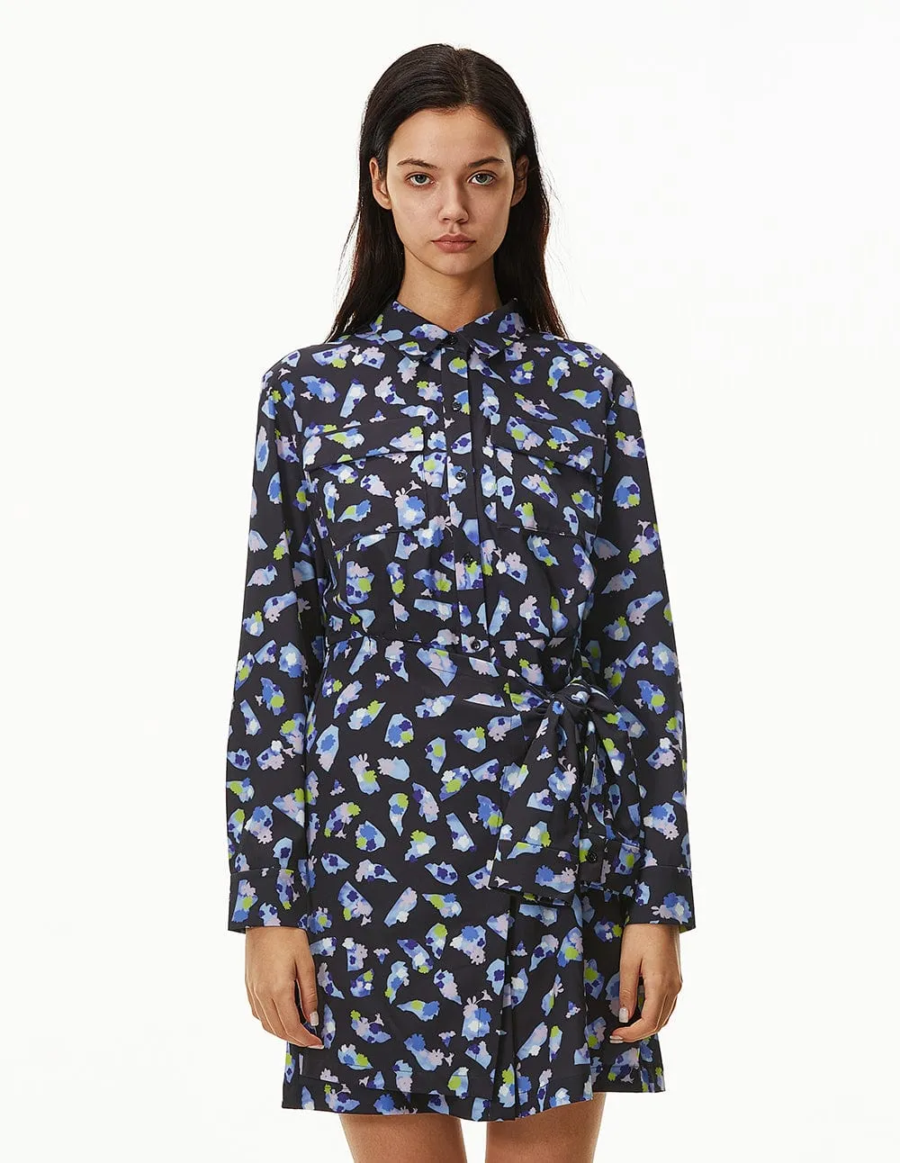 Women Shirt Collar Allover Prints Dress