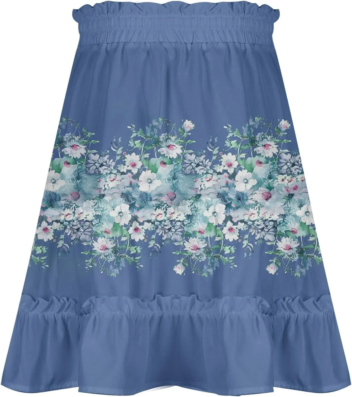 Women Skirt for Women Floral Graphic Skort Loose Medieval Pleated High Cut Peasant Basic Midi Skirt Y2K Drawstring