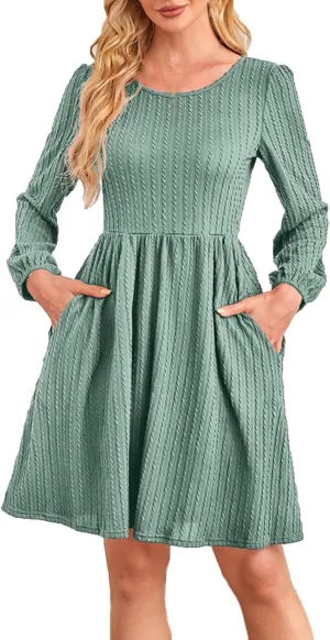 Womens 3/4 Ruffle Sleeve Mini Dress 2025 Spring Swing V Neck Vacation Beach Dresses Cute Babydoll Short Sundress