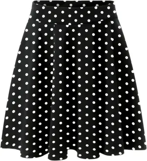 Womens A Line Midi Skirt Flared High Waist Skirts Polka Dot Pleated Ruffle Hem Vintage Mini Skirt for Women Dress