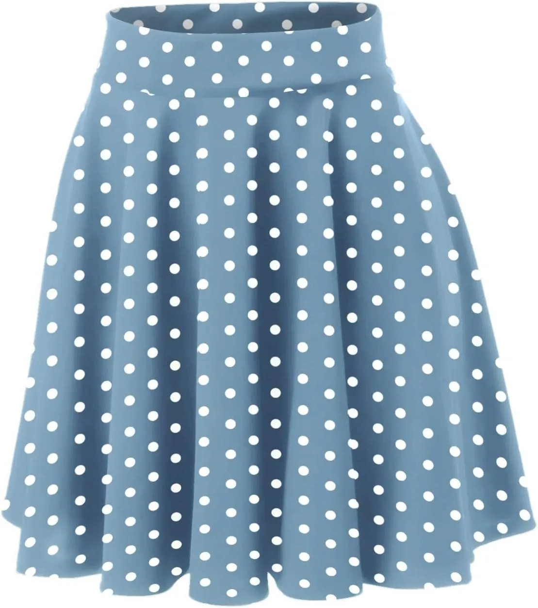 Womens A Line Midi Skirt Flared High Waist Skirts Polka Dot Pleated Ruffle Hem Vintage Mini Skirt for Women Dress