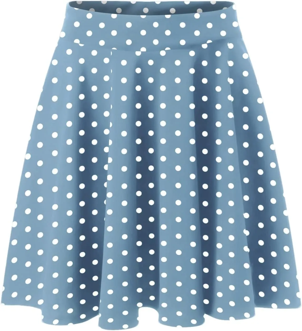 Womens A Line Midi Skirt Flared High Waist Skirts Polka Dot Pleated Ruffle Hem Vintage Mini Skirt for Women Dress