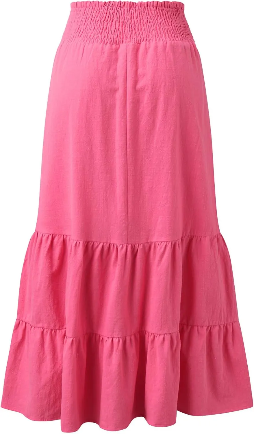 Womens Casual Fashion Stretch Skirt Womens Skirts Pleated A-Line Swing Skirt Vintage Irregular Midi Skirts