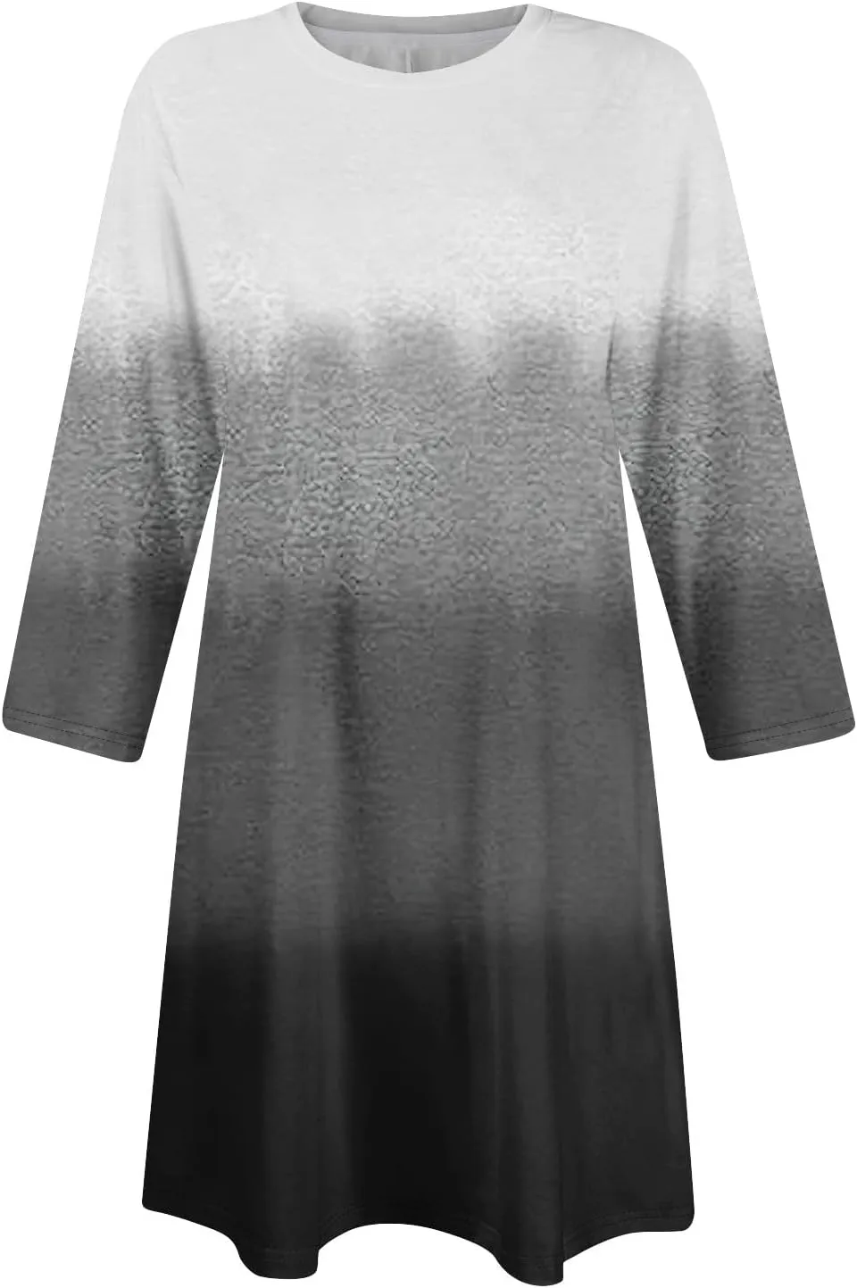 Womens Casual Long Sleeve T Shirt Dresses Trendy Plus Size 3/4 Sleeve Mini Dress Elegant Formal Flowy Short Dress