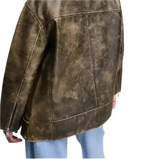 Women's Distressed Vintage Leather Jacket – Classic & Chic