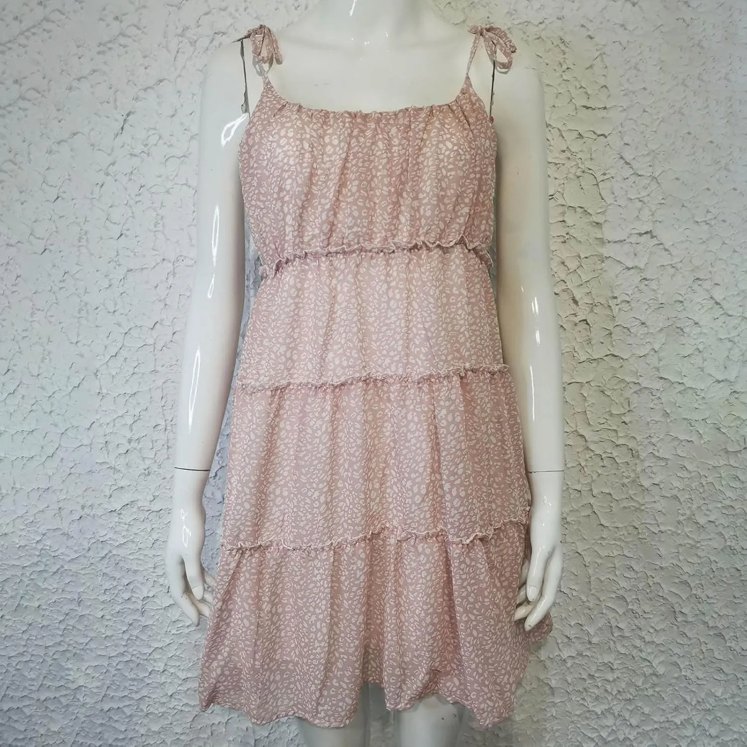 Womens Floral Mini Dress 2025 Boho Summer Spaghetti Strap Skater Dresses Sexy Sleeveless Ruffle Flowy Swing Tiered Dress