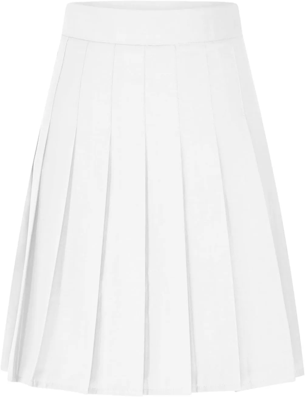 Women's High Waist Pleated Midi Skirt Plus Size Skater Tennis Skirt Comfort School Uniform Skirt with Shorts