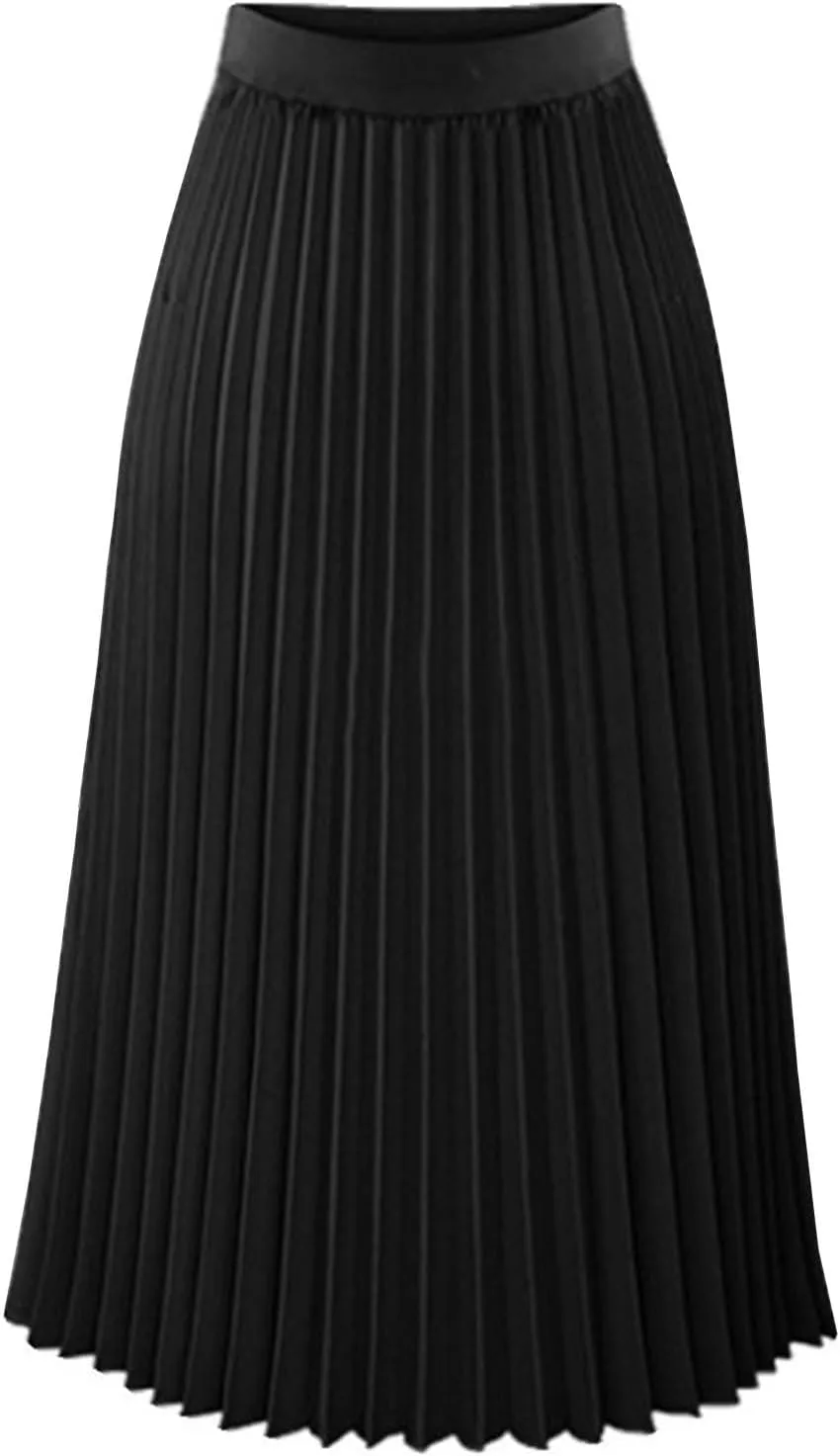 Women's Maxi Skirts Pleated Elegant A-Line Skirts Solid Color Lounge Baggy Long Skirts High Waisted Skirt 2025