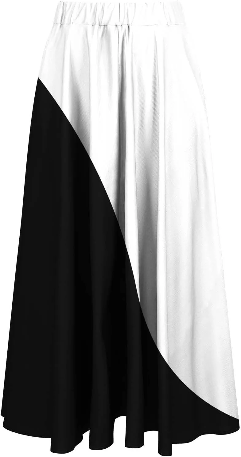 Womens Maxi Skirts Summer Elastic High Waist A Line Pleated Flowy Swing Skirt Casual Fashion Beach Vacation Skorts