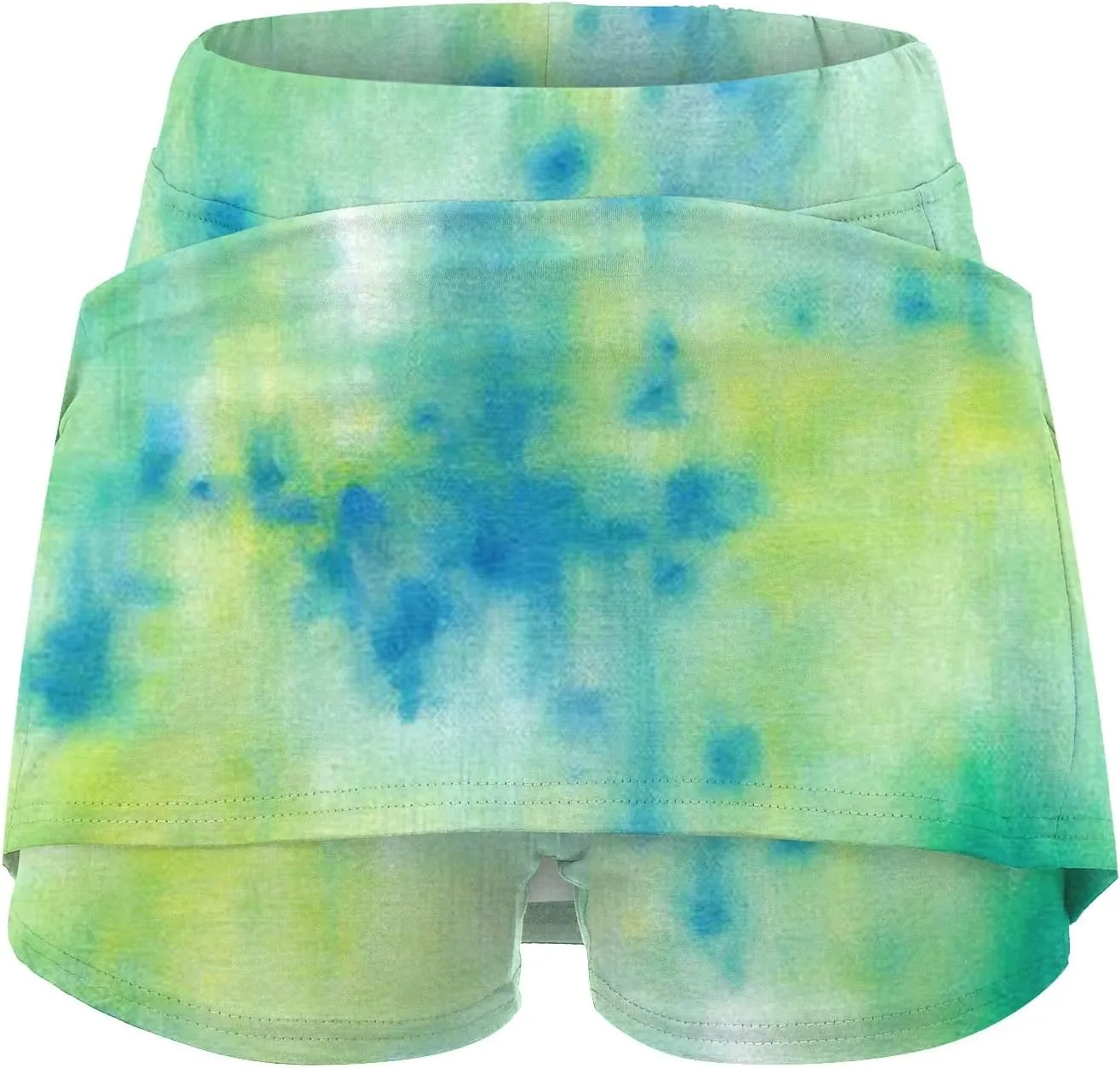 Women's Plus Size Tennis Skirts Tie-Dye Printed Skinny Workout Skorts High Waist Runnning Casual Athletic Shorts Underneath