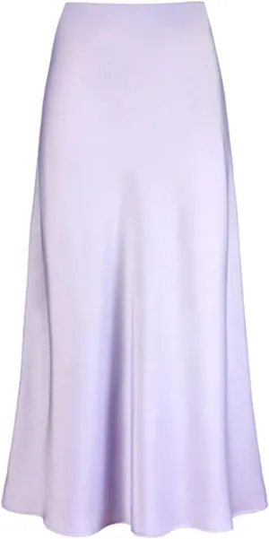 Women's Satin High Waisted Maxi Skirts Hidden Elasticized Waistband A Line Long Skirt Satin Maxi Skirts 2025