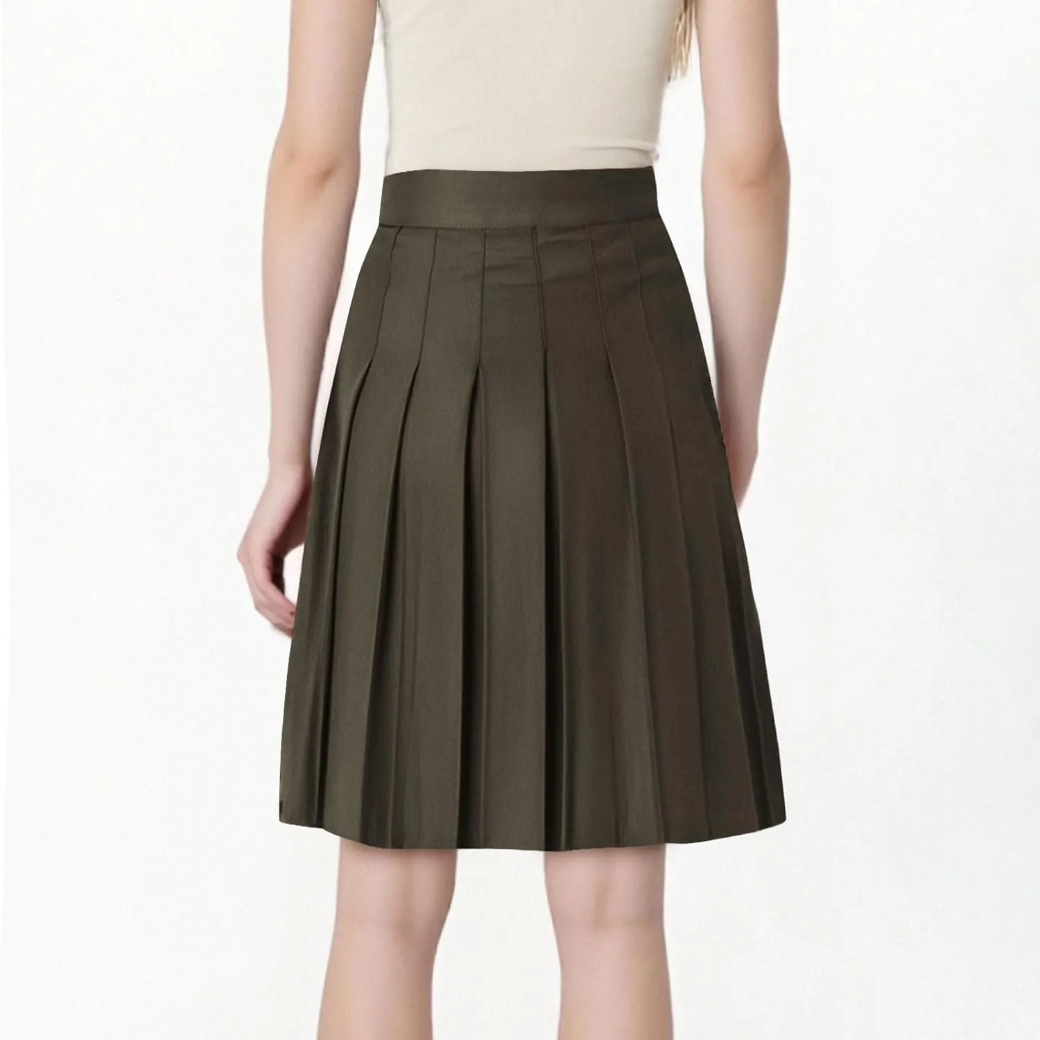 Womens School Uniform Cheerleader Skirts Summer Elastic Waist Athletic Pleated Skorts Plus Size Fashion Loose Skirt