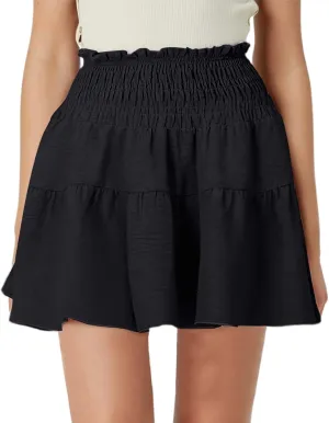 Women's Skirt Flowy A-Line Skirts High Waisted Peplum Mini Dress Summer Casual Y2K Pleated Cute Dress 2025 Fashion