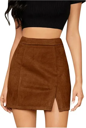 Women's Skirts Summer Casual Sexy Y2K Solid Slim Mini Skirts with Zipper