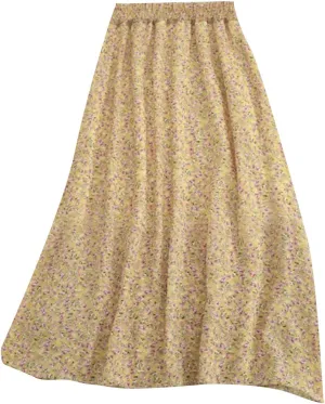 Women's Skirts Summer Casual Tiered Pleated High Waist Floral Boho Midi Skort