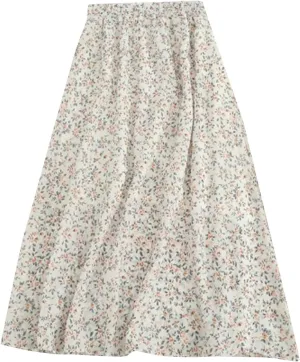 Women's Skirts Summer Casual Tiered Pleated High Waist Floral Boho Midi Skort